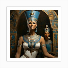 Default The Artistic Image Contains Queen Nefertiti Sitting On 3 Art Print