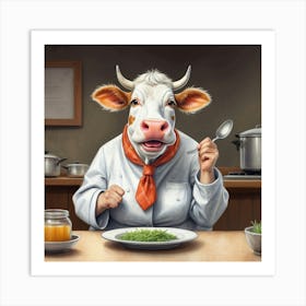 Chef Cow 3 Art Print