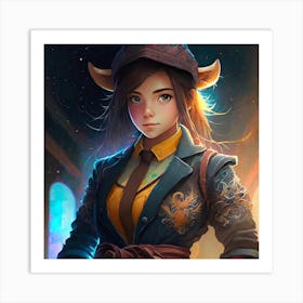 Cow rider AKA lin wei Art Print