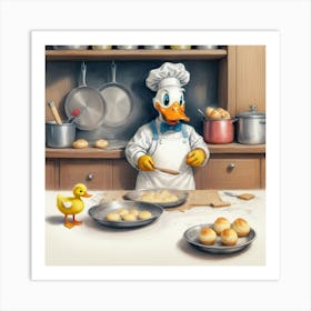 Donald Duck In The Kitchen 3 Art Print