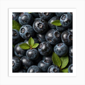 Blueberries Close Up Art Print