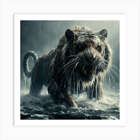 Tiger In The Rain 3 Art Print