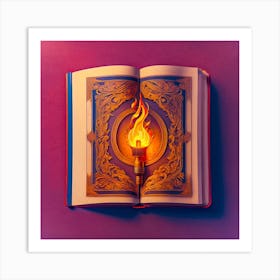 Book With Flames Art Print