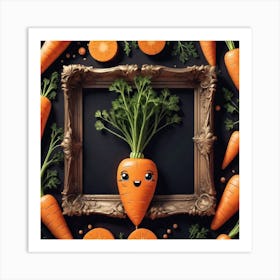 Carrots In A Frame 56 Art Print