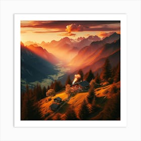 Sunset In The Mountains 7 Art Print