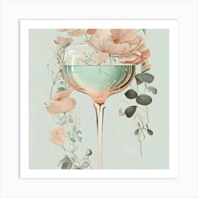 Pink Roses In A Glass 1 Art Print