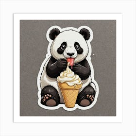 Sticker Of A Panda Eating Ice Cream 3224904372 Art Print