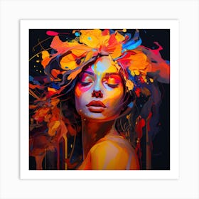 Abstract Portrait Of A Woman Art Print