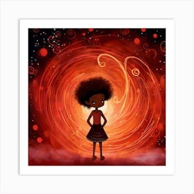 Afro Girl In Space Art Print