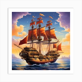 Schooner 4 Art Print