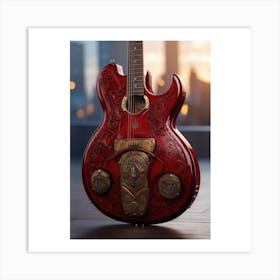 Heartstrings Monarchy Queen Of Hearts Guitar Elegance (8) Art Print