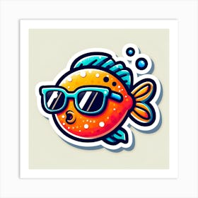 Fish In Sunglasses Art Print