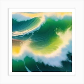 Emerald Swirl: The Dance of Ocean Waves Art Print