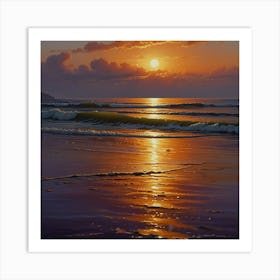 Sunset On The Beach 4 Art Print