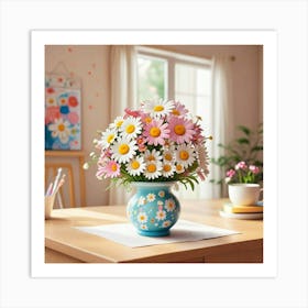 Daisies In A Vase Art Print