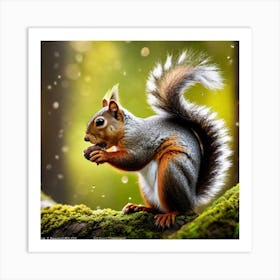 Squirrel Eating Acorn Art Print