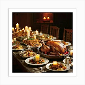 An Age Old Thanksgiving Feast Smothered In The Aroma Of Perfectly Roasted Delicacies From Succulen (2) 1 Art Print