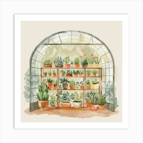 Cactus Greenhouse Art Print