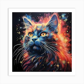 Luminous Cat Realms Art Print