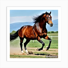 Horse Galloping Art Print