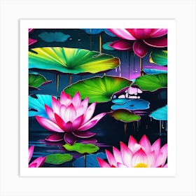 Lotus Flower Wallpaper 1 Art Print