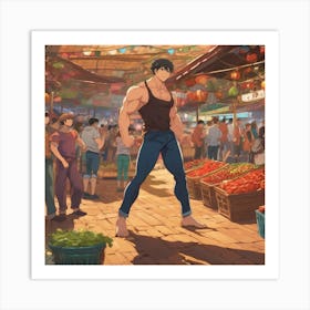 Man In A Market Art Print