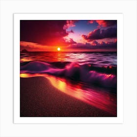 Sunset At The Beach 243 Art Print