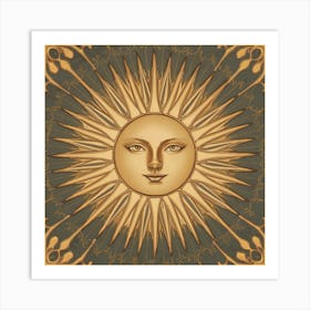 Sun Face Vector Art Print