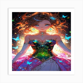 Beautiful Girl In A Dress Art Print