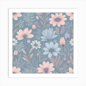 Seamless Floral Pattern 5 Art Print