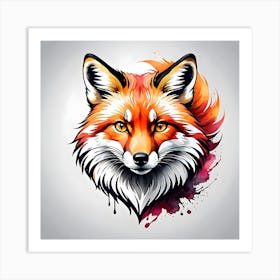 Fox Head 11 Art Print