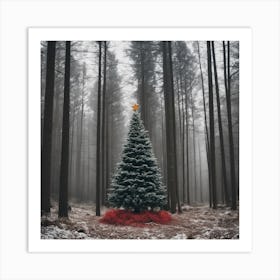 Christmas Tree In The Forest 79 Art Print