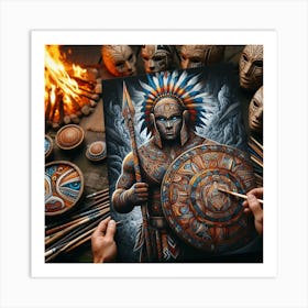 Aztec Warrior 1 Art Print