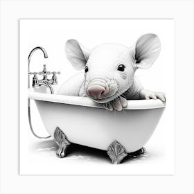 Rat In The Bath Art Print