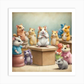 Hamsters In A Box Art Print