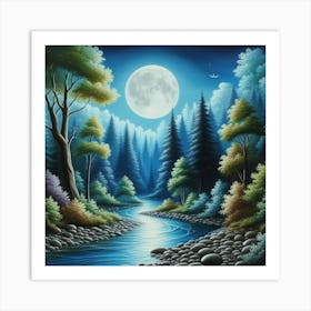 Full Moon In The Forest 10 Art Print