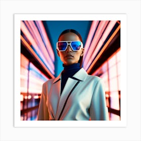 Futuristic Woman In Sunglasses 1 Art Print