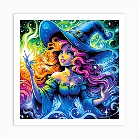 Witch With A Wand Art Print