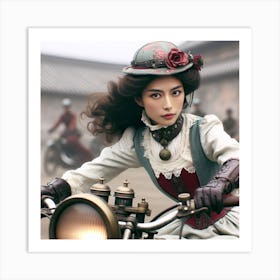 Victorian Biker Chick 1/4 Art Print