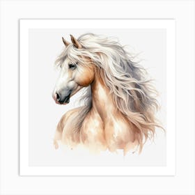 Horse Head Watercolor Painting Art Print