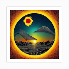 Sunrise Over The Ocean 2 Art Print