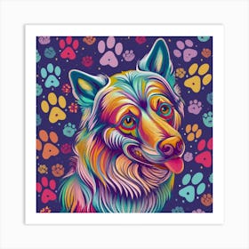 Rainbow Dog Art Print