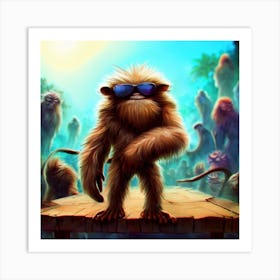 Monkey In Sunglasses Art Print