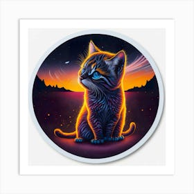 Cat Colored Sky (65) Art Print