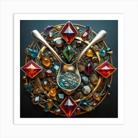 Logo made of gemstones extracted with a tablespoon. 16 Art Print