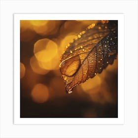 Droplets on Sunrise Art Print