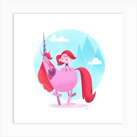 Unicorn Lady Art Print