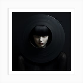 Portrait Of A Woman With Black Hair Art Print