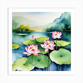 Lotus Painting 2 Art Print