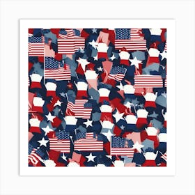 Flags Of America Art Print